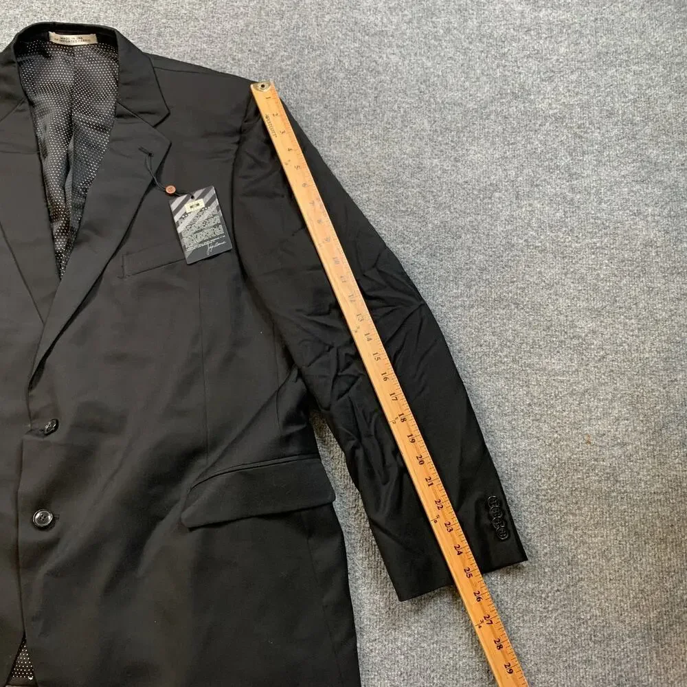 Joseph Abboud Blazer Men 48 Black Wool Single Breasted Two-Button Notch Made USA